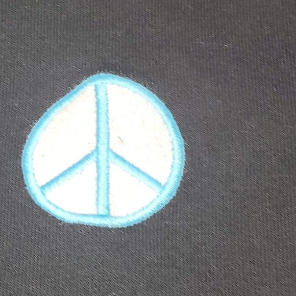 BP. Organic Cotton Crop Sweatshirt Black Peace Embroidered Size Medium NWT - Picture 4 of 10